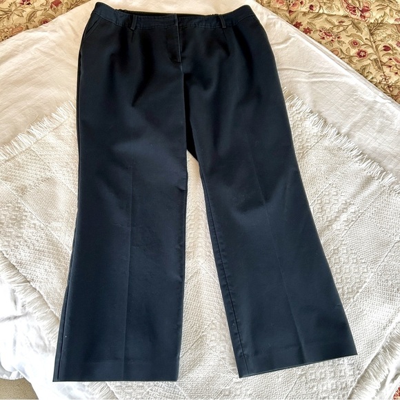 Talbots Heritage Pants Navy Blue Straight Leg Stretch Plus size 16 W Petite - Picture 10 of 16